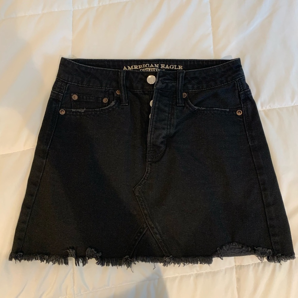 Black jean skirt